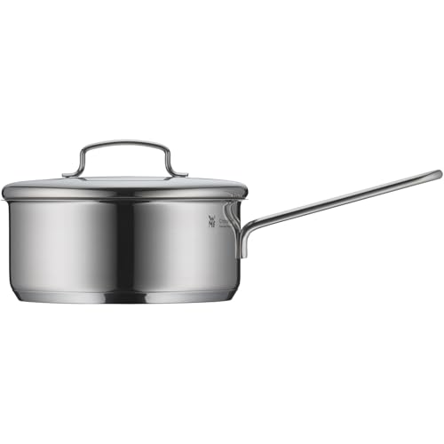 Foto von WMF Mini Stielkasserolle 16cm, klein, Metalldeckel, kleiner Topf Induktion 1,2l, Cromargan Edelstahl, stapelbar, für kleine Portionen, Singlehaushalt