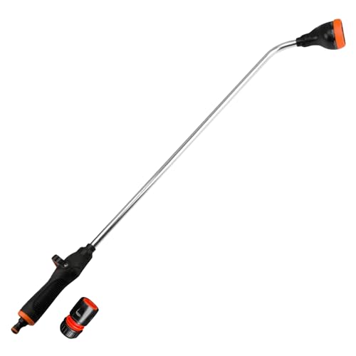 MYPURECORE 8-Function Heavy Duty Metal Watering Lance 83cm - Telescopic Long Reach Sprayer, Multi Jet Nozzle for Lawn, Garden, Car Wash & Hanging Baskets - Includes Premium Hose Connector