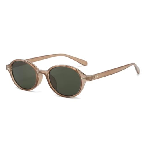 Lunettes de soleil rétro ovales aux finitions rivets de qualité