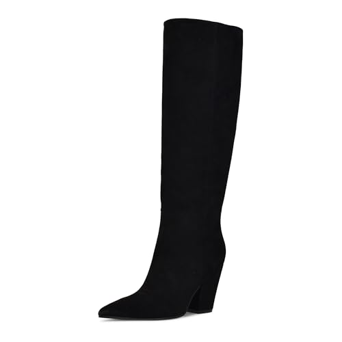 Nine West Adera botte haute genou femme en cuir élégant noir