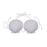 Hawaiin Sea Shell Seashell Bra Mermaid Luau Costume Bikini Top Plastic Adult
