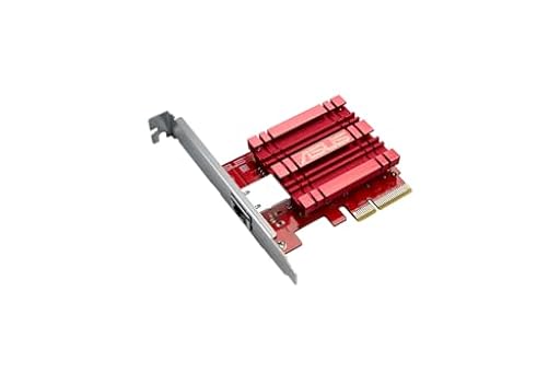 ASUS XG-C100C - Adaptador de Red PCIe 10GBase-T Compatible con Versiones anteriores con estándares de 5/2,5/1G y 100 Mbps, un Puerto RJ45 y QoS Integrado en Rojo/Plata | Ya disponible en tu tienda friki favorita! En mundofriki.es!
