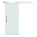 HOMCOM Porta Scorrevole Interna in Vetro Smerigliato con Binario B1 e Maniglia per Bagno Cucina Studio Vetro 205x 77,5x 0,8cm