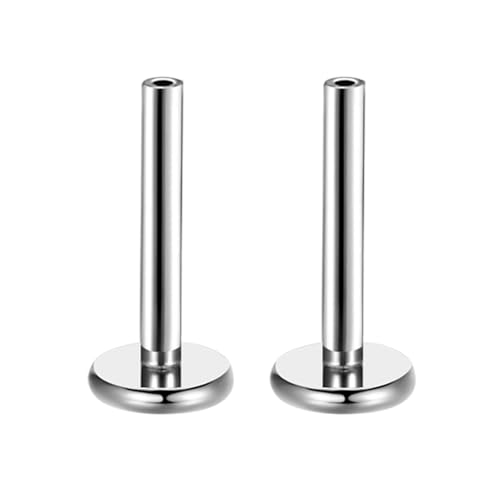 20G/16G/18G/ Threadless Bar G23 Titanium Replacement Post Bar Flat Back Stud Earrings for Labret Nose Tragus Conch Helix Cartilage Lobe Medusa Piercing Jewelry