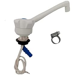 Kit Fregadero Camper CR-MOESANCO® Kit Grifo Lababo Caravana con Interruptor + Abrazadera de INOX, para Autocaravana Cocina de Barco Camper (BLANCO)