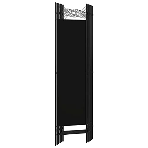 Paravent 6 pièces noir 240x180 cm avec cadre en fer pour séparation de pièce - 4