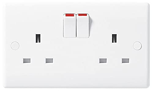 Price comparison product image BG Electrical 822DP-01 Double Switched Power Socket,  White Moulded