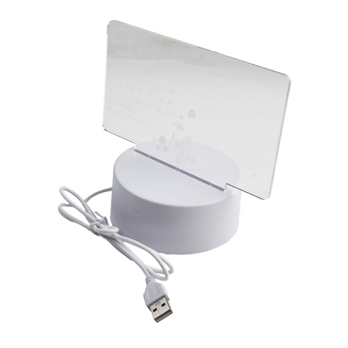 Tableau d'affichage USB en acrylique transparent avec stylo pour écrire des messages effaçables, lampe LED chaude pour décoration de bureau (calendrier)