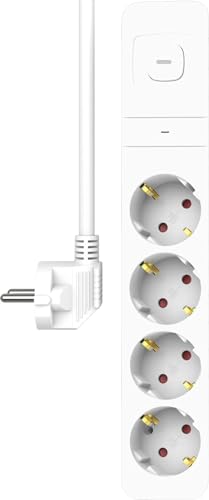 ELRO ES704 4-Fach Steckdosenleiste mit Überspannungsschutz – 1,5 m Kabel und Schalter – Kindersicherung – Schukostecker – max. 3680 W – TÜV getest