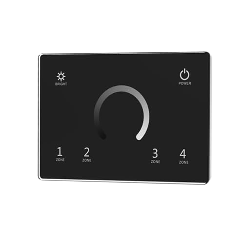 Variateur mural tactile rotatif 2.4G à 4 zones pour ruban LED monochrome