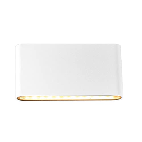 LongLife LED GmbH by HK Wandleuchte Slide 12W UP and DOWN 3000K IP54 weiß Außenwandleuchte Wandlampe für Innen- & Außenbereich Wandaußenleuchte Fassadenbeleuchtung Außenbeleuchtung Wegeleuchte