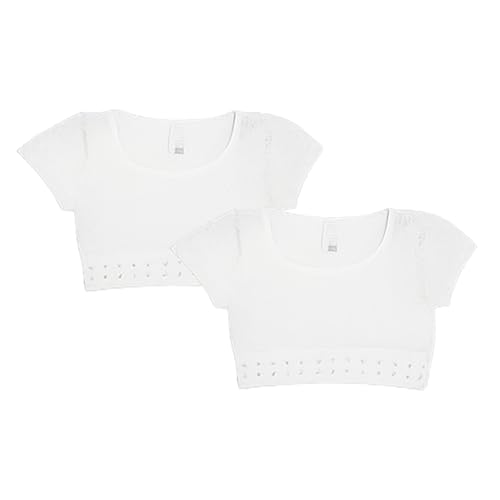 Image of Malibu Sugar Girls Mesh Crop Top Sparkling Rhinestone Dance Outfits for Girls - Short Sleeve Breathable Activewear Ages 7-14