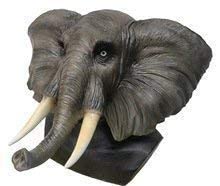 The Rubber Plantation TM Unisex-Adult 619219293242 Deluxe Latex African Elephant Mask Safari Fancy Dress Costume, One Size, Grey