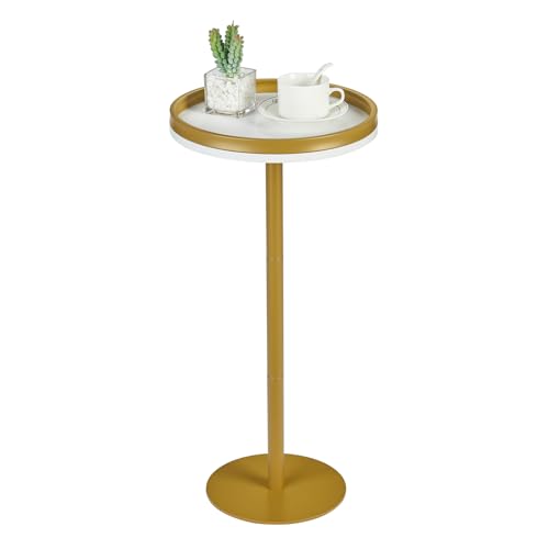 ZEXVIDA Round Drink Table,Small Pedestal Table,Small Round Side Table for Narrow Spaces,Martini Table for Living Room, Bedroom, Bathroom,Balcony