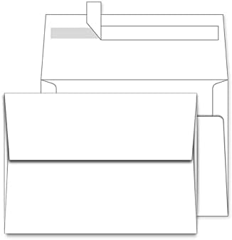 A7 Printable White Envelopes 5X7 100 Pack Quick Self Seal,for 5x7 Cards Perfect for Weddings, Invitations, Photos, Graduation, Baby Shower 5.25 x 7.25 inches，AZAZA