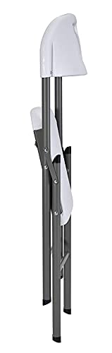 Folding Plastic Chair Commercial Grade Contoured, Two-Tier Molded Seat & Back Stackable Indoor Outdoor, Steel Frame, Heavy Duty, Used For Party, Garden, Patio, Dining, Wedding, Camping, 4 Pack #TOP4