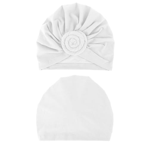 Image of DRESHOW 5 Pack Knotted Headwraps for Women African Turban Pre-Knotted Beanie Headwraps Hair Covers