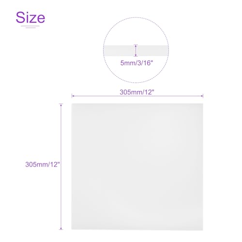 Image of DMiotech 12 x 12 x 3 /16 Inch Plastic UHMW Sheets, Ultra High Molecular Weight Polyethylene, Opaque White Polyethylene Board for Automotive, Chemical, Manufacturing, DIY Home Kitchen