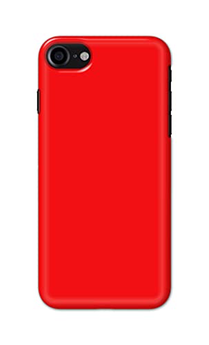 Image of Printed Hard Back Cover Case for Apple iPhone 7 | iPhone 8 | iPhone SE 2020 | SE2 2020 | iPhone SE3 2022 Back Cover (Plain Red) -1803