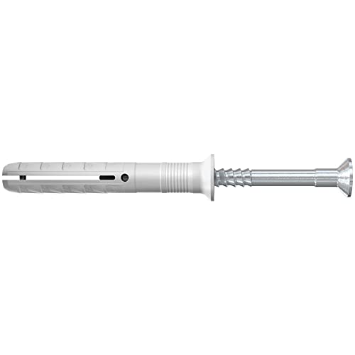 fischer - Cheville à frapper N 5 x 50/25 S à collerette fraisée et clou en acier électrozingué/Boîte de 100 Gris