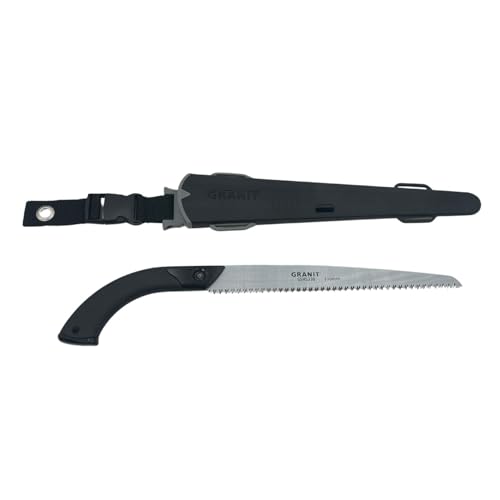 Granit - Sega da potatura con tasca per spada in acciaio temprato, per giardino frutta e foresta, lama in acciaio 240-330 mm (330 dritto)