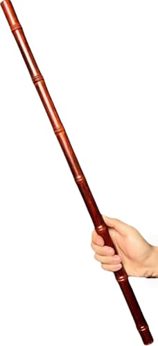 TrekTrack 鍛錬棒 太極拳スティック 竹の形をした 紫檀製 実木 直径2.5cm 軽量 竹の節の形の設計 収納バッグ付き 素振り用 室内 筋トレ用 初心者向け 伝統的な工芸 多目的 自宅 道場用 インテリア 室内装飾 演武稽古 フィットネス器具 舞