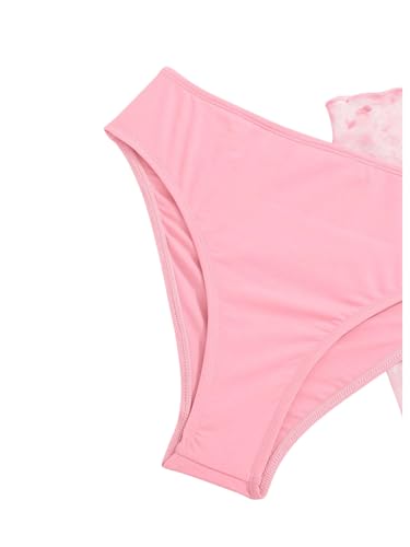 Image of WDIRARA Girl's 3 Pieces Bikini Set Swimsuit Bathing Suit with Floral Print Tie Side Beach Skirt