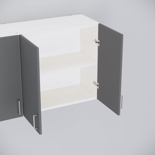 Image of Door Multipurpose Storage Cabinet & Adjustable Shelf | Space Organizer | Termites Resistance | Wall Mounted for Office, Kitchen Finish (Grey & Highland Pine, Door 6)