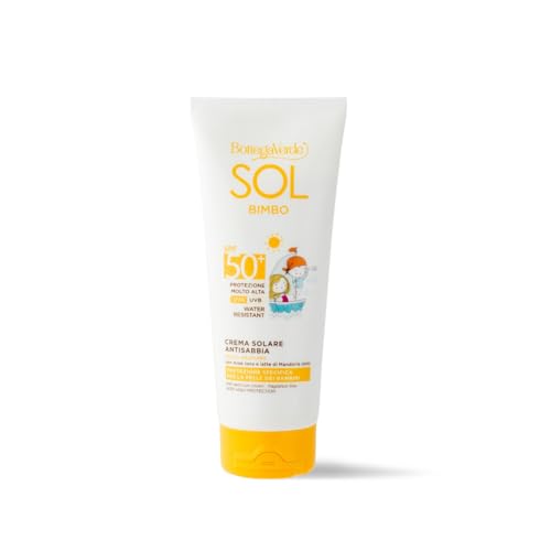 Bottega Verde - SOL bimbo - Crema corpo - antisabbia, resistente all'acqua - senza profumo - protezione molto alta SPF50+ (200 ml) - water resistant - specifica per la pelle dei bambini