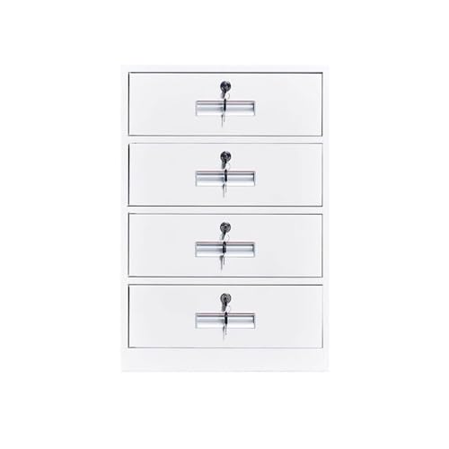 mZ7jGu1 Archivador Archivador Gabinete Corto pequeño con cajón Cerradura Debajo del Escritorio de Actividades Oficina Datos 4 cajones Junto a la Cama hojalata Armarios de Almacenamiento(Blanco)
