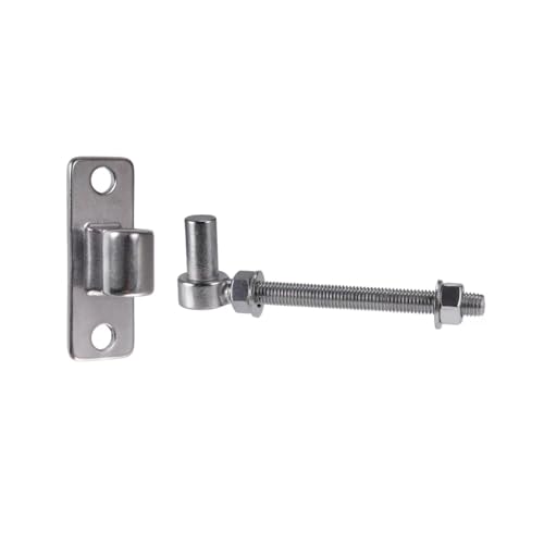 Image of Stainless Steel J Bolt Gate Hinge with Dia M12 for Wood Fence, Heavy Duty Gate Hinge for Metal Gate Farm Gate (6 inch (4 Pack))