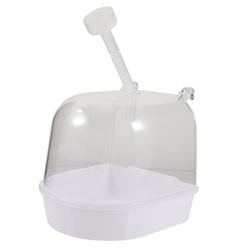 SUPVOX 箱 鳥のバスボックス オウム うさぎ 鳥の水風呂 コープ インコの浴槽 ケージ用インコ風呂 便利な鳥の浴槽 小鳥のバスタブ 鳥風呂の洗面器 鳥かご用バスタブ プラスチック 白い