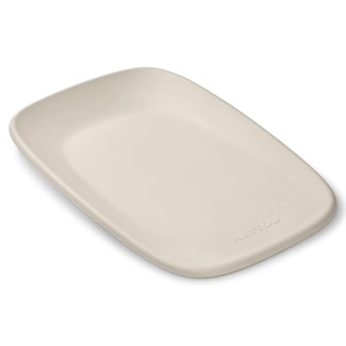 Nattou Wickelauflage 50x70 cm - Wickelauflage Abwaschbar und wasserdicht auf PU-Schaum - Leicht und weich Baby Wickelunterlage - Wickelmatte mit erhöhten Rändern - Tonfarben