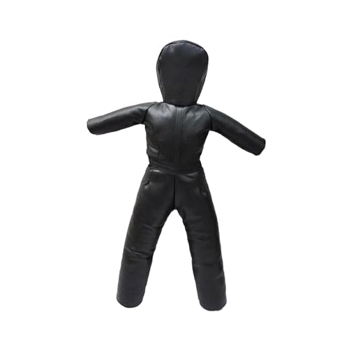 kowaku Fighting Training Dummy 130cm Tall Unfilled Exercise Easy Carrying Sturdy Karate Training Equipment Tackling Dummy PU Leather, Black