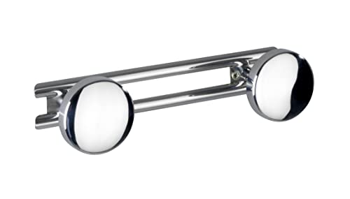 WENKO Réglette de crochets Basic avec 2 crochets acier inox - Acier inoxydable, 24.5 x 6.5 x 6.5 cm, Brillant