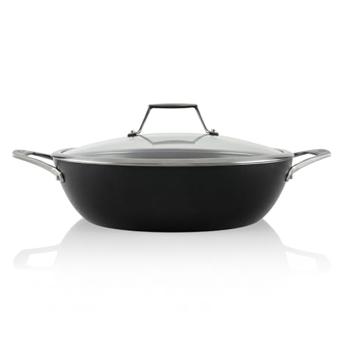 Image of TECHEF - Onyx Collection - Nonstick Everyday Pan With Lid, 5 Qt Deep Frying Pan With Lid, For Sauteing, Frying, And Simmering, Induction Ready, PFOA-Free, Made In Korea