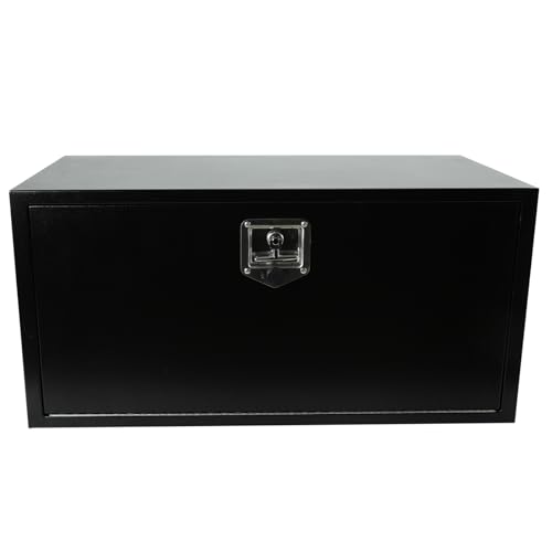 COOLBAG 36 Inch Underbody Truck Box Steel Storage Tool Box,36 x 18 x 18 Tool Chest Organizer w/Lock and Keys For Pickup,Truck Bed, RV, Trailer,Heavy Duty Waterproof Black box