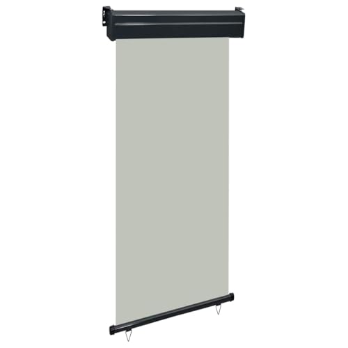 Auvent latéral de balcon gris 105x250 cm en polyester et cassette acier - 2