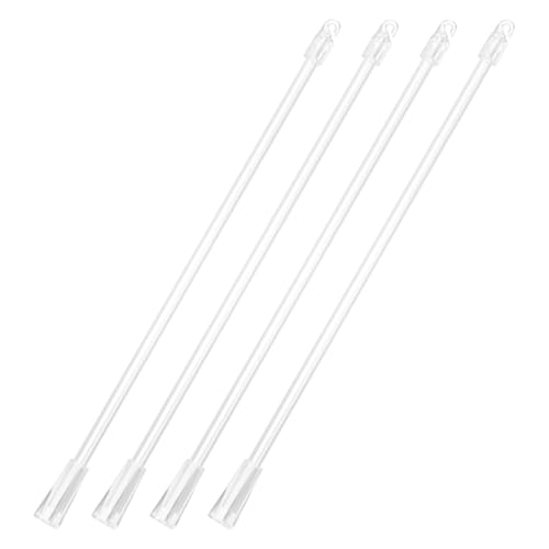 M METERXITY 4-Pack 12 Inch Clear Vertical Blinds Wand Replacement with Hook, White Blind Stick Wand Clear Blind Rod for Window Opener Accessory/Windows Curtain/Window Pull Supplies