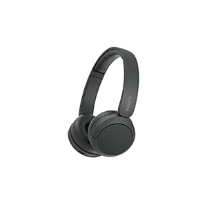 Sony WH-CH520 Best Wireless Bluetooth On-Ear Headphones with Microphone for Calls and Voice Control, Up to 50 Hours Battery Life with Quick Charge Function, Includes USB-C Charging Cable – Black