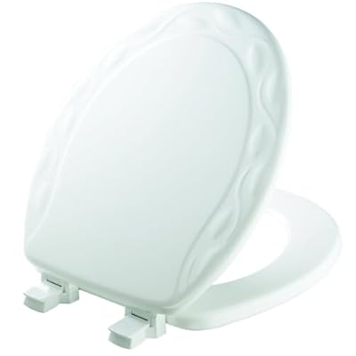 Mayfair 34EC 000 Ivy Sculptured Molded Wood Toilet Seat with Lift-Off Hinges, Round, White
