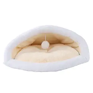 Winter Cat Sleeping Bag, Semi Closed Classic Easy to Wash Comfortable Cat Bed for Indoor Cats Puppy(Lu cat Litter-Mint Green)