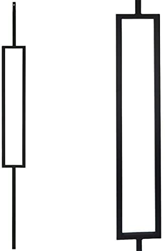 Iron Staircase/Railing Baluster - Rectangle 1/2 Bar Stain Black Hollow- Square Wrought Iron Contemporary Stair Baluster Spindle 9089CS