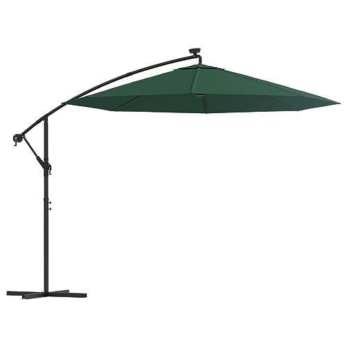 Parasol anti-UV et hydrofuge CLSDRZC mât vert 3m à LED intégrées