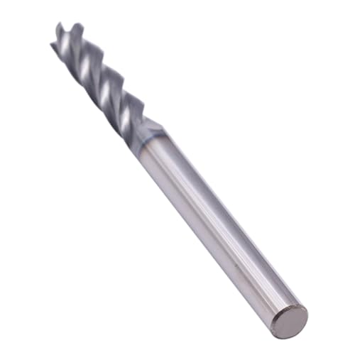 Image of 1 /4 inch 4 Flute Solid Carbide Long Square End Mill, 3 inch OAL, AlTiN Coated | 35 Helix, 1 /4 inch Cutting Dia, 1 /4 inch Shank Dia, 1-1 /8 inch LOC, for Milling Alloy Steel, Carbon Steel, Cast Iron, Copper