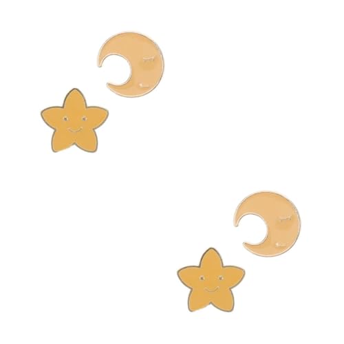 Broche étoile et lune pentagramme jaune pour personnaliser un blazer