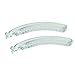 Parcelona French Small Clear 3 3/4 Inches Set of 2 Celluloid Ponytail Holder Banana Hair Clip