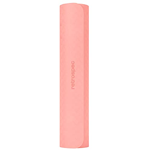 Retrospec Zuma Yoga Mat For Men & Women - Outdoor & Indoor Non Slip Exercise Mat For Hot Yoga, Pilates, Stretching, Floor & Fitness Workouts - Blush #TOP4