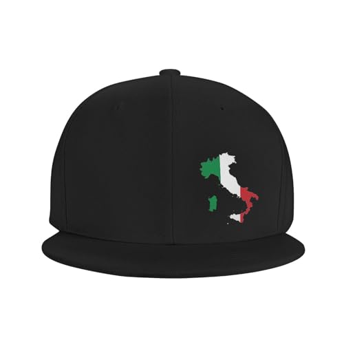 Italy Italian Flag Snapback Hat Hip Hop Style Flat Bill Brim Hats Baseball Cap Black3