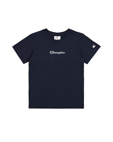 Champion Legacy Boy - Graphic Crewneck T-Shirt with Large Logo, T-Shirt Garçon, Blue (BS501),